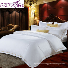 100% Pakistan Cotton White satin bedding set hotel living 5 star luxury home bedding